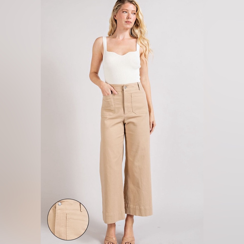 eesome Tan Flare & Wide Leg Jeans